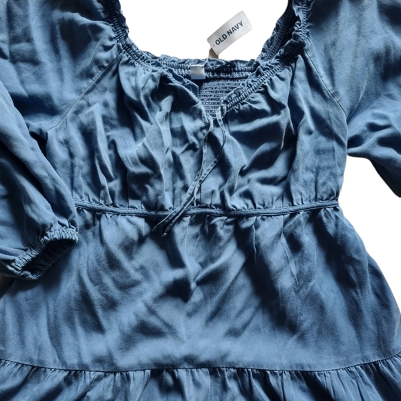 OLD NAVY - TENCEL&#153 LYOCELL RUFFLED TIE-NECK SWING DRESS - Picture 3 of 3